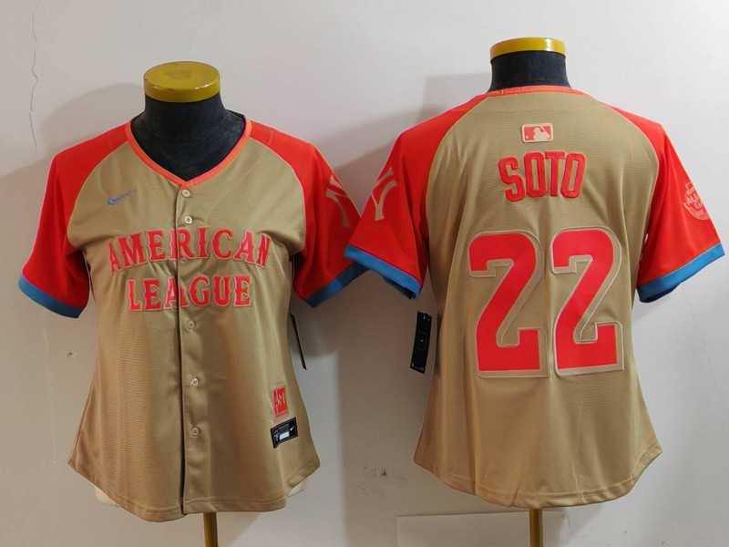Women%27s New York Yankees #22 Juan Soto Cream 2024 All Star Limited Stitched Jersey